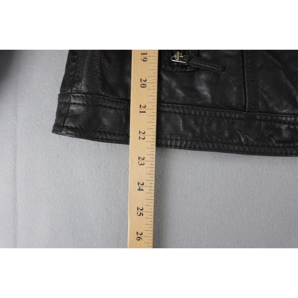 Vintage Eddie Bauer Soft Lamb Leather Full Zip Bomber Jacket Womens Large Black - Picture 4 of 14